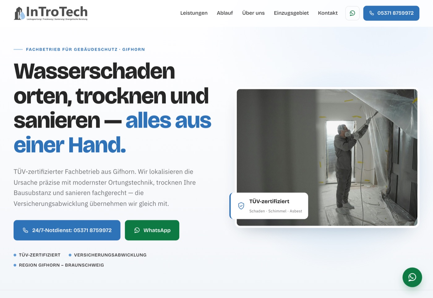 Von Honeyapps gestaltete Website für InTroTech